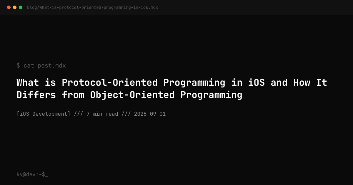 What is Protocol-Oriented Programming in iOS and How It Differs from ...